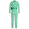 thumbnail image 2 of Alvivi Kids Girls Christmas Candy Cane Striped Full Bodysuit Jumpsuit Gymnastics Dancewear Green 8, 2 of 5
