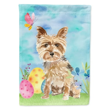 Carolines Treasures CK1891GF Easter Eggs Yorkie Yorkshire Terrier Flag Garden Size  Small multicolor