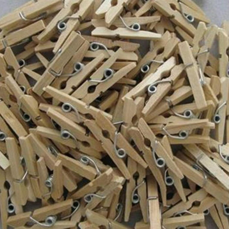 Meyan Mini Clothespins, Mini Clothes Pins for Photo Natural Wooden Small Picture Clips for Crafts 1 inch 50 Pcs Tiny Pegs Decorative Wood Clips for Wall