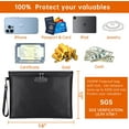 thumbnail image 5 of Fireproof Document Bag with Lock, 5200°F Fireproof and Waterproof Money Bag with Zipper Closure, Storage Pouch for A4 Letter Size Document, Cash, Cell Phone, Tablet (Black,14X10), 5 of 16