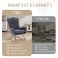 thumbnail image 6 of Tappio Upholstered Rocking Chair, Nursery Glider Rocker Rocking Accent Chair Padded Seat with High Backrest, Accent Armchair Comfy Side Chair for Living Room, Bedroom, Office, Dark Gray, 6 of 8