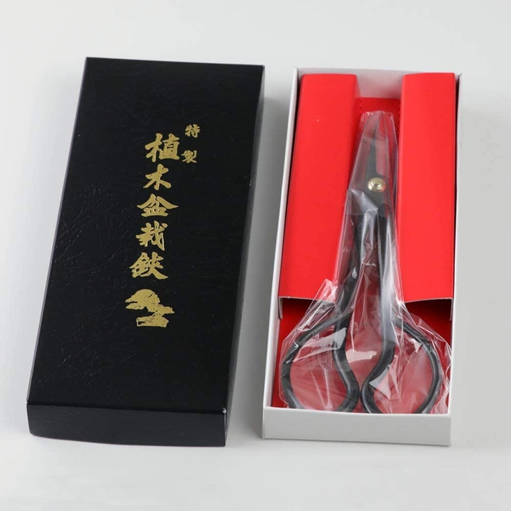 Wazakura Satsuki Bonsai Scissors 7" Long Handle Black Made in Japan