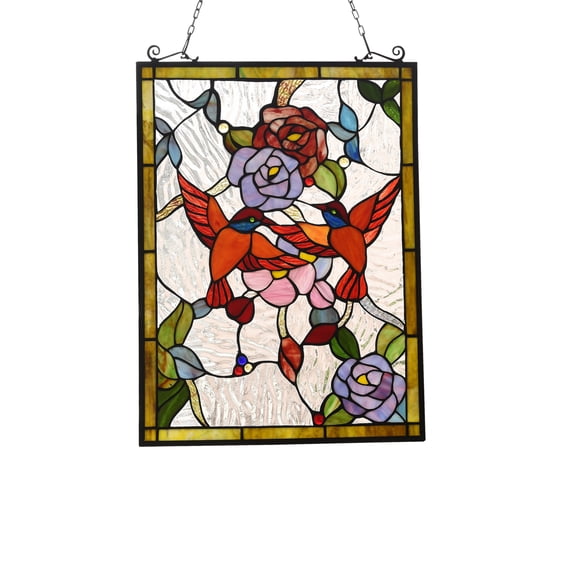 CHLOE Serenade Tiffany-style Animal Design Window Panel 18" x 25"