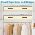 thumbnail image 3 of 90L Under Bed Storage Containers, Underbed Toy Organizers and Clothing Storage Bags, Closet Storage Bins with Clear Window for Organizing Blanket Comforter Bedding Clothes Bedroom Dorm, 2 Pack Beige, 3 of 7