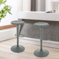 thumbnail image 3 of Metal Bar Stools Set of 2, Counter Height Adjustable Barstools, Backless 360° Swivel Kitchen Stools for Island, Dining, Bistro, Pub (Gray), 3 of 9