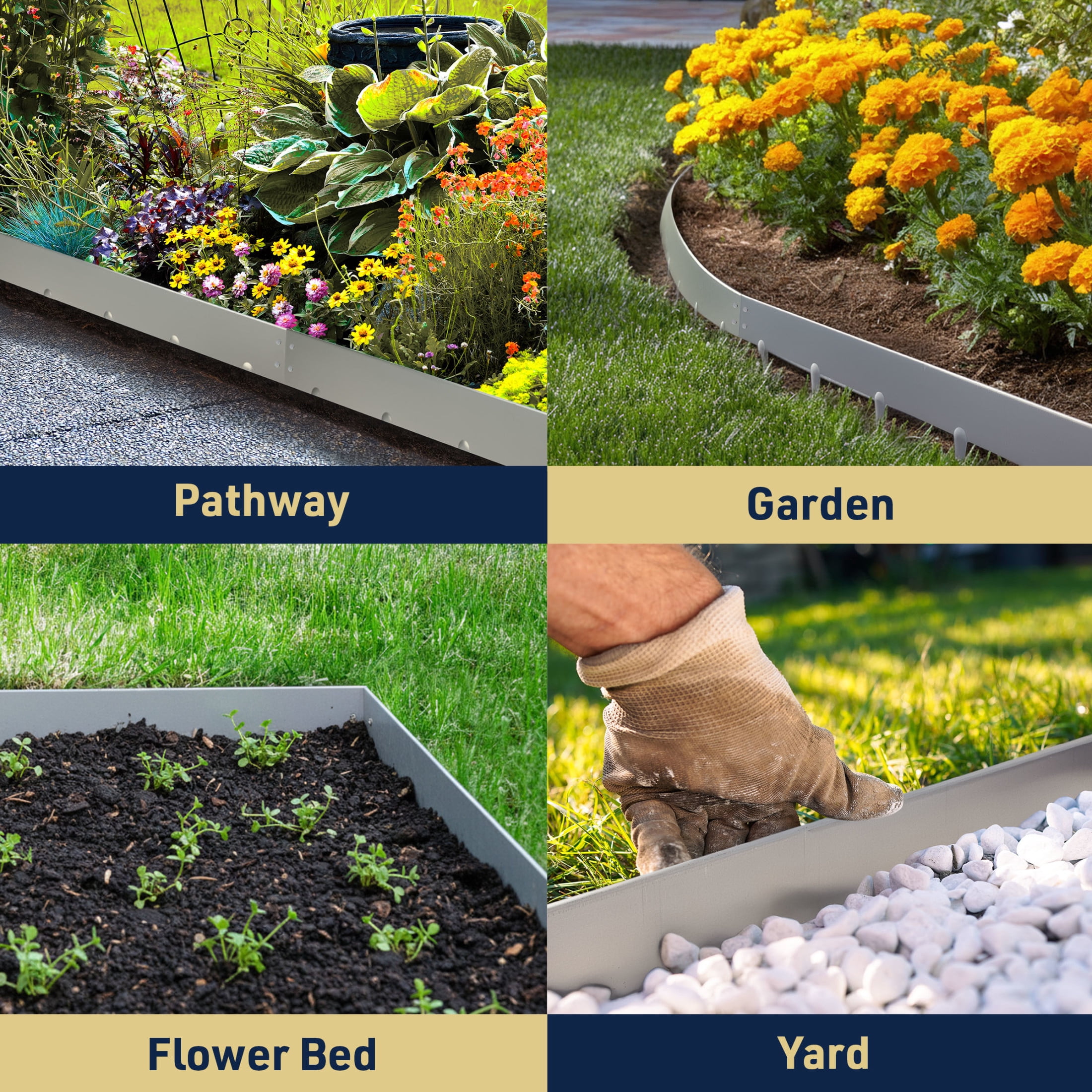 Kings County Tools Corten Steel Landscape Edging Border - 5-Pack of 39.4x6.25in Metal Garden Edging