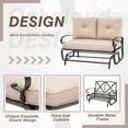 thumbnail image 5 of Outdoor Glider Rocking Bench 2 Person Patio Loveseat Steel Frame Furniture Set for Patio, Garden, Yard, Porch with Resistant Cushions (Brown), 5 of 6