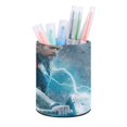 thumbnail image 1 of Thor-theme Cylinder Pen Holder Pencil Organizer with Flannel Lining PVC Leather Material Cardboard Base for study work 10*8CM, 1 of 6