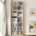 thumbnail image 2 of IRONCK Tall Narrow Bookshelf 8 Tiers 71in Set of 2, Compact Corner Bookcase, Easy to Match for Living Room, Office, Study, Bedroom, 2 of 14