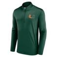 thumbnail image 2 of Men's Fanatics Green Miami Hurricanes Underdog Mindset Quarter-Zip Top, 2 of 3
