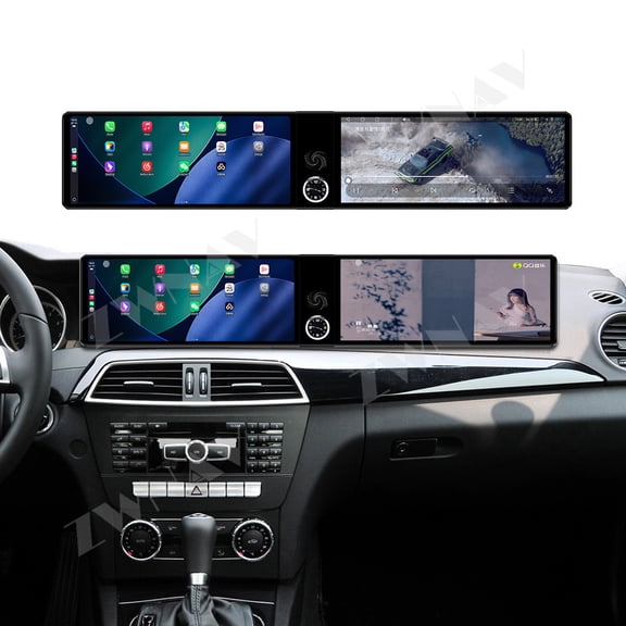 ZWNAV Dual 12.3 inch for Mercedes-Benz C-Class 2011-2014 GPS Navigation Android 13 Car Radio CarPlay Multimedia Player Head Stereo Unit HD Screen