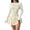 Beige, variant on Women's Solid Color Bodycon Dress, Slim Fit Long Sleeve T-Shirt Top with Flared Mini Skirt, Sexy A-Line Layered Cocktail Dress for Date Night, Party and Club Beige L