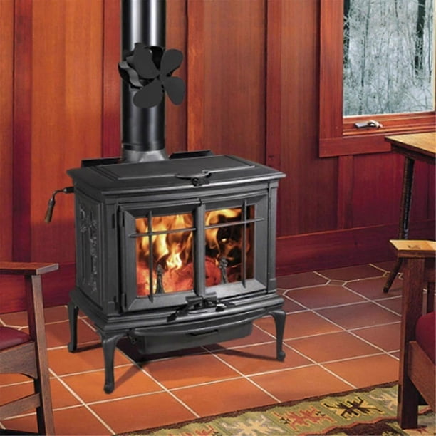 Wood Stove Fan Heat Powered Fireplace Fan 4 Blades Stove Fan Wood Stove Accessories Silent Operation Log Burner Stove