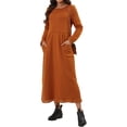 thumbnail image 1 of Avamo Sweatshirts pour Femmes Robes Manches Longues Maxi Robe Col Rond Ample Travail Orange 4TG, 1 of 6