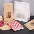 thumbnail image 5 of 100pcs Bakery Bags with Window, Tin Tie Tab Lock Bags, Kraft Paper Bags for Cookies(White 9.3x4.7inch), 5 of 7