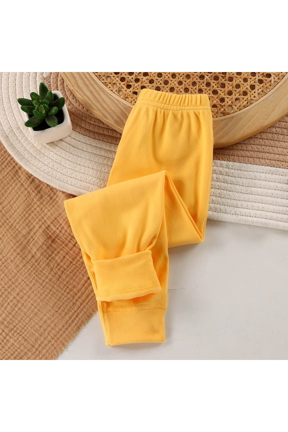 Girls Leggings Elastic Waist Fuzzy Fleece Joggers Casual Fall Winter Warm Thermal Tights Pants for Kids 1-11 Years