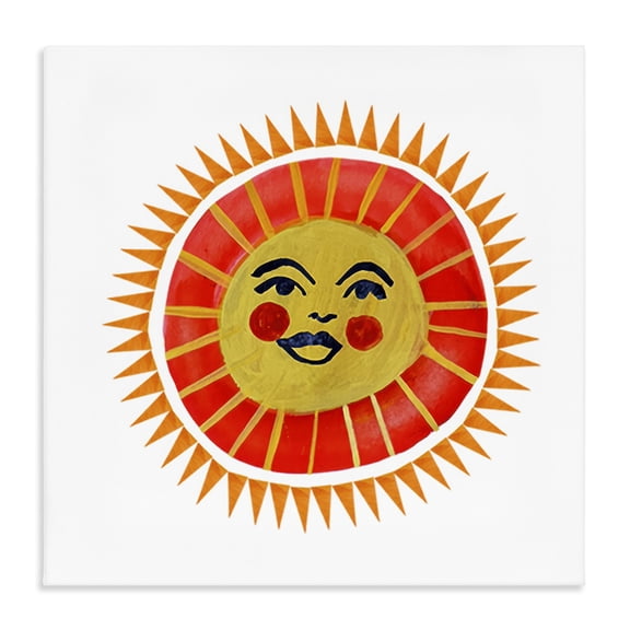 Stupell Industries Bohemian Cheerful Boho Sun Canvas Art, 17 x 17, by Katherine Herrell Studio