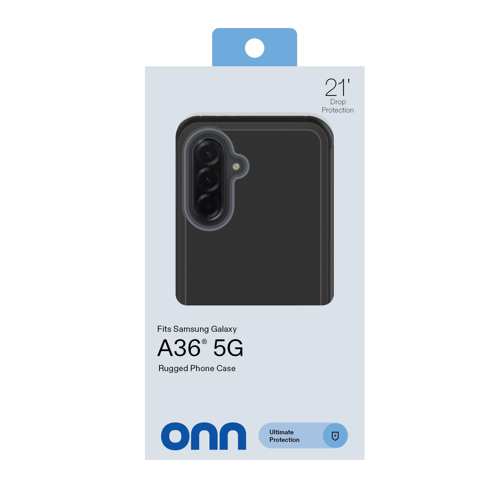 onn Rugged Phone Case for Samsung Galaxy A36 5G - Black/Gray