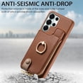 thumbnail image 2 of Funda FOXDOCK para Samsung Galaxy S26 Ultra Diseño con anillo, soporte, almacenamiento y protección RFID-marrón, 2 of 6