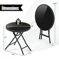 thumbnail image 3 of Gymax Round Folding Side Table 18 Inch Patio Coffee Table w/ Tempered Glass Tabletop Black, 3 of 10