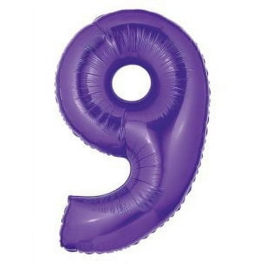 Giant Purple Number 9 Foil Balloon 40"