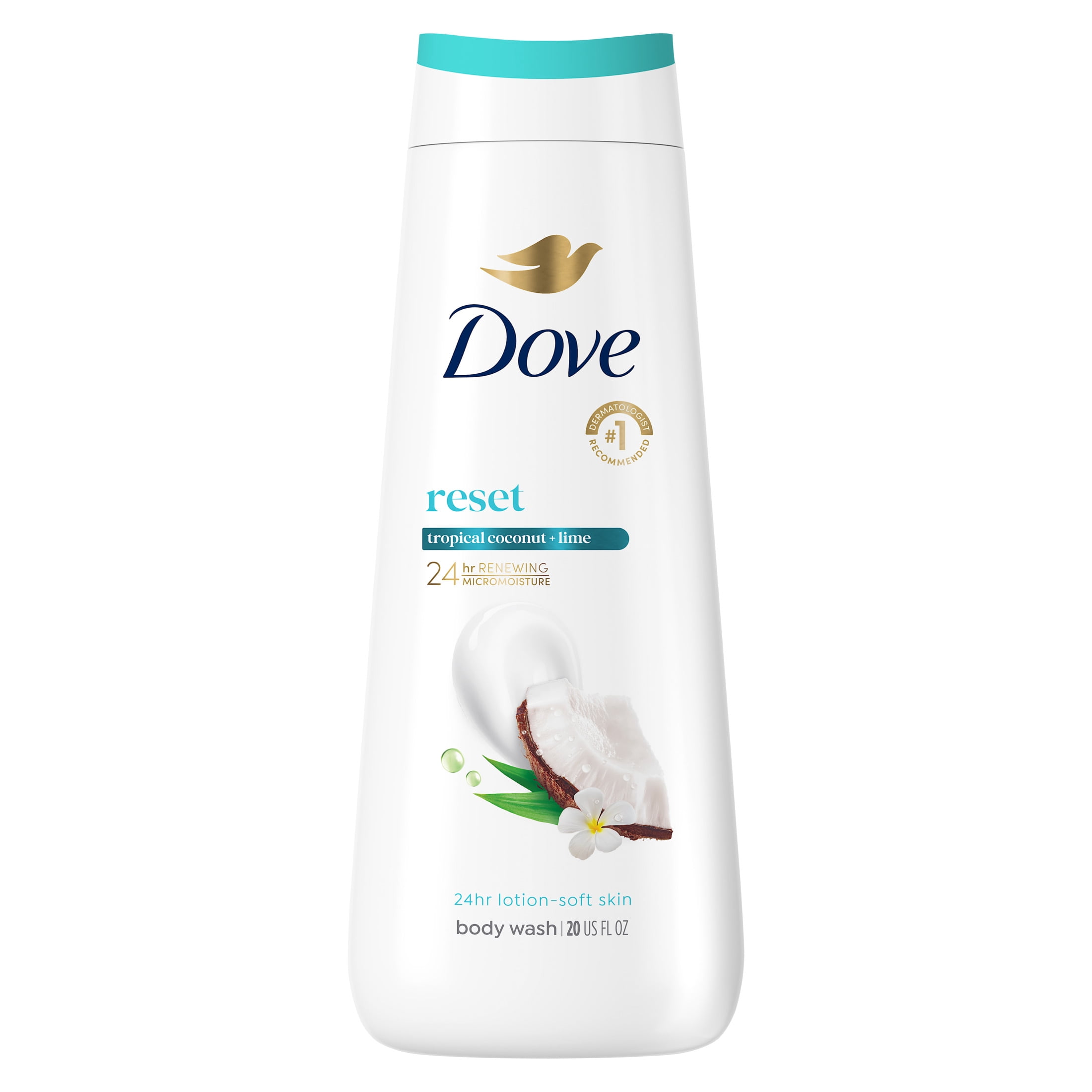 (4 pack) Dove Limited Edition Body Wash Tropical Coconut For Hydrated & Soft Skin, 20 fl oz