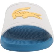 Lacoste Mens Croco Slide Sandals, Blue \ Yellow \ White,13 M US