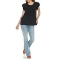 thumbnail image 2 of White Mark Ruffle Sleeve Solid Top (Women's), 2 of 6