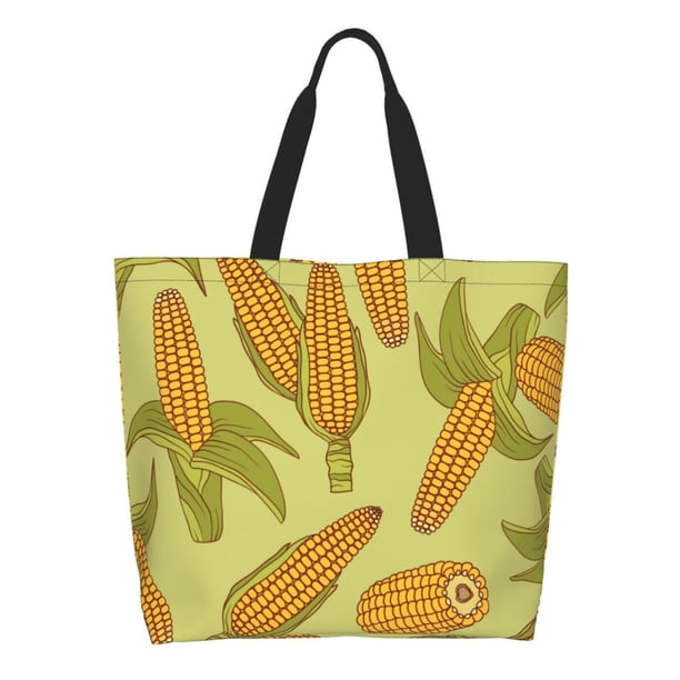 Balery Corn Bolsa Tote Estilo Estético con Cremalleras, Bolsa de Hombro, Bolsa de Compras Grande y Plegable