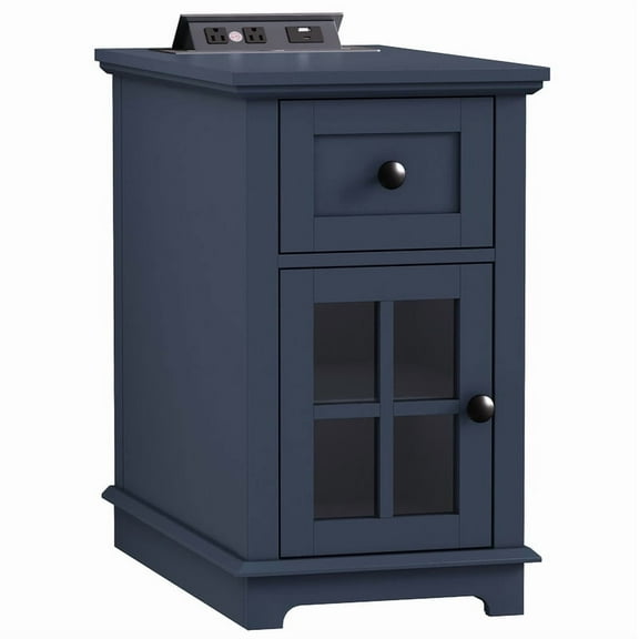 Redayfur Modern End Table with Drawer 24 Inch Bedside Table with Storage for Bedroom Living Room Office