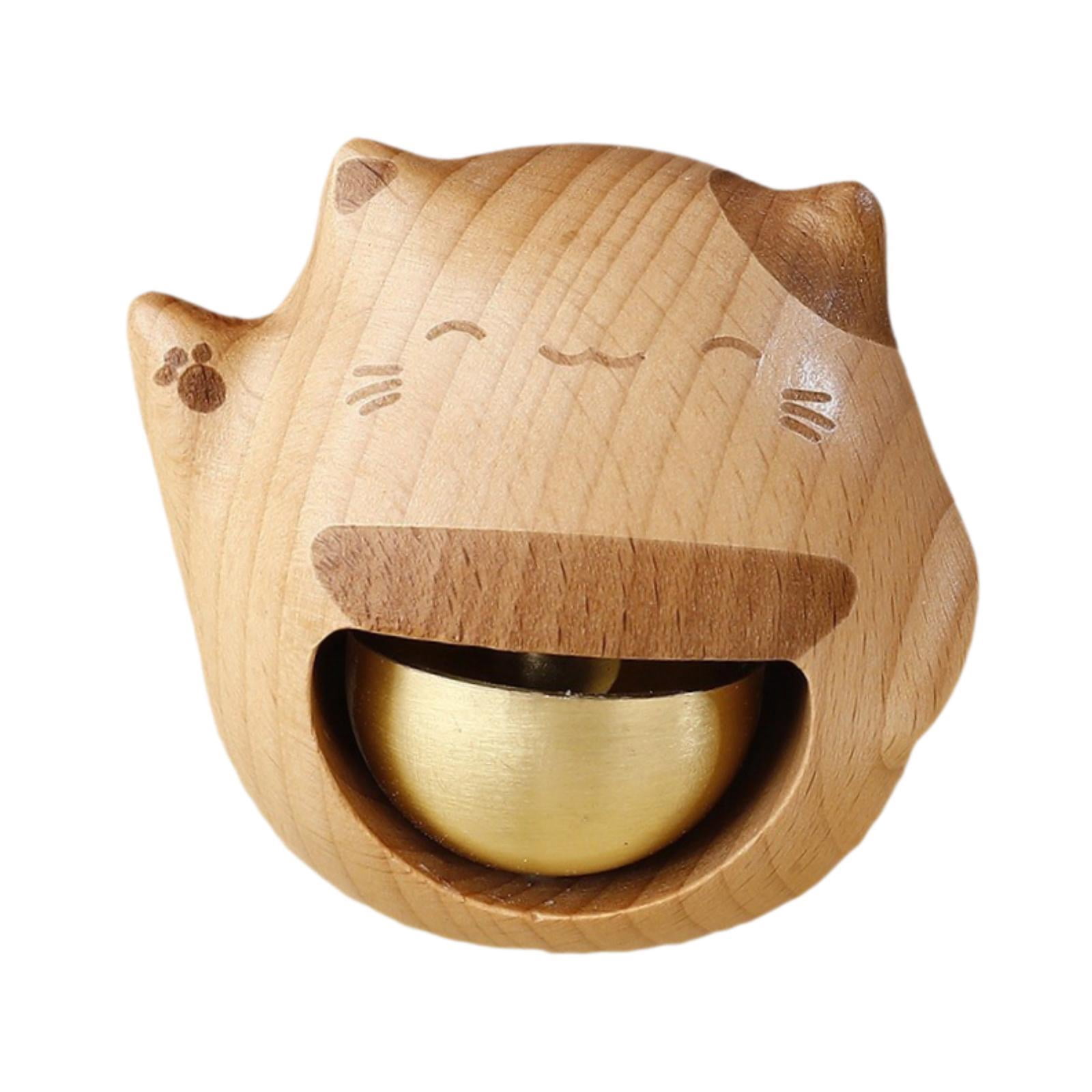Esquirla Cat Door Bell Shopkeepers Bell Portable Gift Creative Welcome Door Chime Wooden Door Bell for Entrance Office Restaurant Home