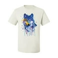 thumbnail image 2 of Wolf Painting Splatter Abstract Art Animal Lover Men's Graphic T-Shirt, White, Small, 2 of 3