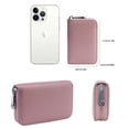 thumbnail image 4 of Credit Card Holder RFID Blocking - Leather Mini Credit Card Holder Wallet with Zipper for Women Men (Pink), 4 of 5