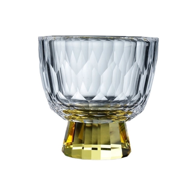 Petites Tasses à Thé en Verre Transparent avec Pied Coloré, Verres à Shooter pour Dégustation de Thé Embossés en Losange, 1,7 Oz/50 ml