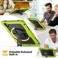 thumbnail image 3 of Case for Samsung Galaxy Tab S11 2025 with Screen Protector, 360 Degree Rotating Kickstand Hand Strap Heavy Duty Shockproof Cover with Shoulder Strap, Lime, 3 of 7