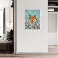 thumbnail image 4 of Bathroom Decor Wall Art Cute Orange Fox and White Dandelion Pictures Wall Decor Farmhouse Light Blue Orange Bathroom Decor Just Breathe Painting Canvas Prints Modern Home Framed Artwork 12"x16", 4 of 6