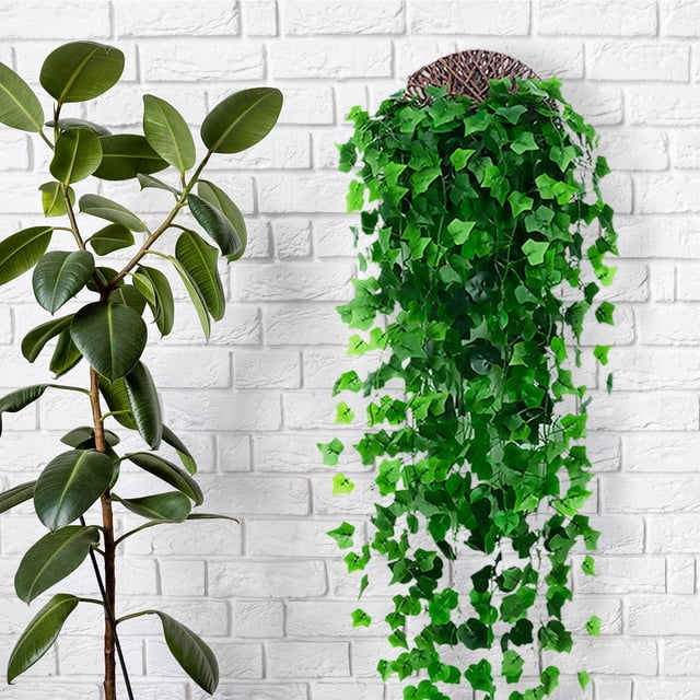 Begonia Artificial Colgante con Hojas de Parra, Textura Realista, Fácil Instalación, Decoración para Interiores y Exteriores, Bodas, Oficina, Hogar, Aspecto Natural, Resistente a La Intemperie, 105 C