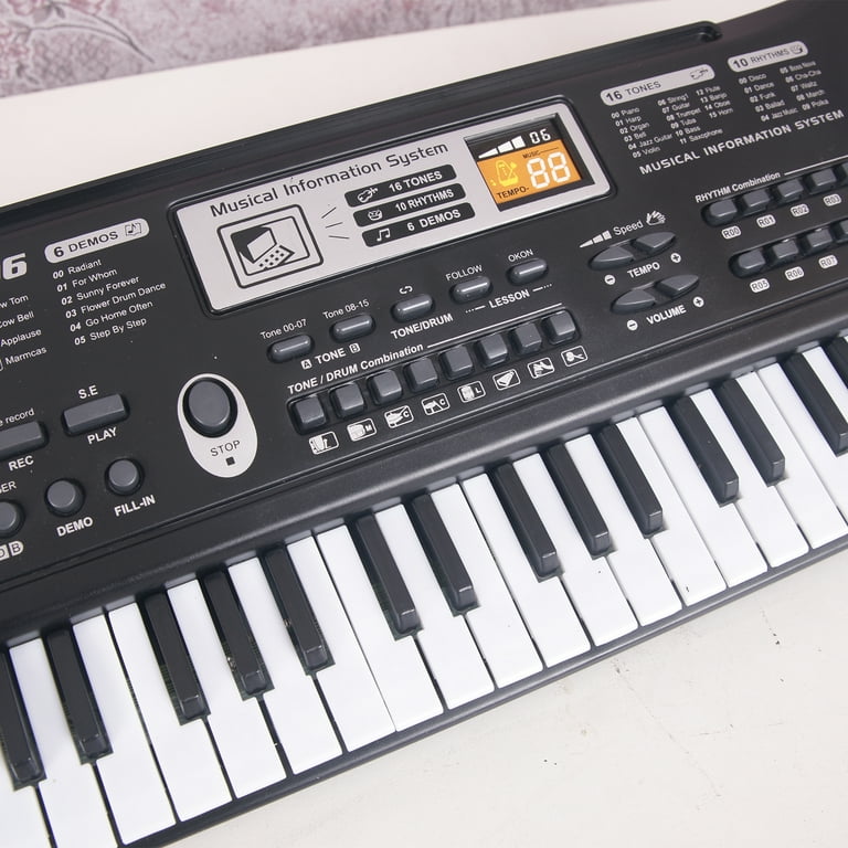 Anself 61-Key Kids Digital Music Keyboard, Piano with Microphone