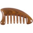 thumbnail image 1 of Peine de madera de sándalo antiestático de dientes anchos para cabello rizado y masaje del cuero cabelludo., 1 of 5