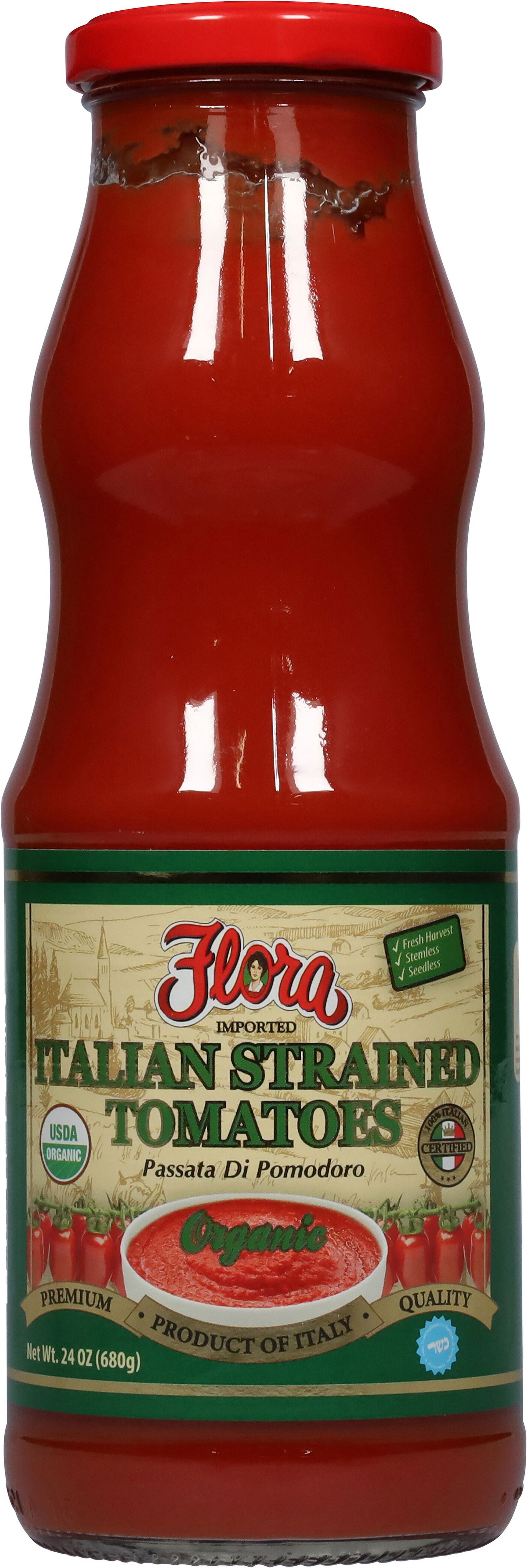 (2 pack) Flora Organic Italian Strained Tomatoes, 24oz
