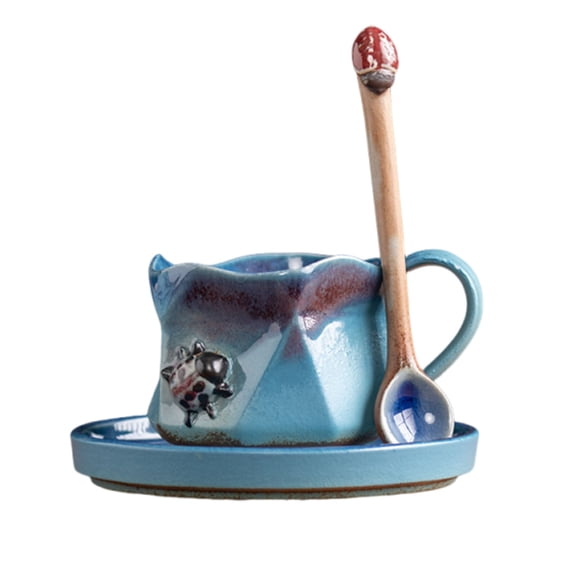 Porcelain coffee cups with saucers, 160ML creative tea cup vintage style cup and bowl, cup rest for home and restaurant breakfast cup