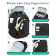 thumbnail image 7 of BAGSMART Travel Backpack Carry on Flight Approved, 28L Lightweight Backpack Fits 17.3 Inch Laptop for Men Women, Water Resistant Personal Item Travel Bag with USB Charging Port, Black, 7 of 7