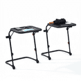 thumbnail image 1 of Homy Casa 2 Pack Austin Adjustable Folding TV Tray Table Metal Couch Snack Table with Cup Holder for Living Room, Black, 1 of 6