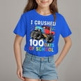 thumbnail image 2 of Kids Little Boys Girls 100 Days of School Shirt Dinosaur Print Loose Fit Tees Crew Neck Tee Shirts Short Sleeve Celebration Tops under 10, 2 of 3