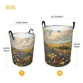 thumbnail image 3 of Balery Vibrant Wildflower Meadow Cesta de ropa redonda con asas, impermeable, independiente, para ropa, juguetes, dormitorio y familia-Small, 3 of 6