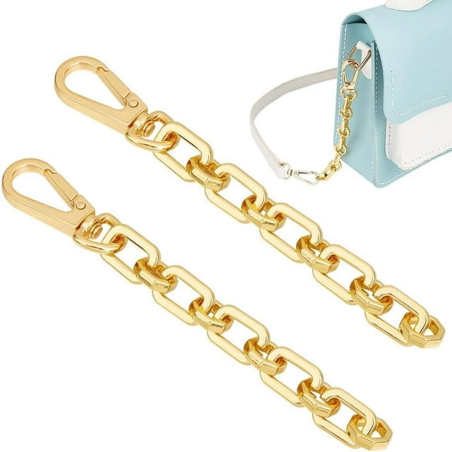MesaSe 4 Colors Metal Chain Extender 4.9 Inch Short Chain Bag Strap Extender Replacement Mini Purse Chain with Spring Gate Ring Decoration Chain for Satchel Shoulder Bag Crossbody Bag