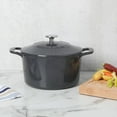 thumbnail image 2 of Martha Stewart Gatwick 4 Quart Enamel Cast Iron Dutch Oven - Grey, 2 of 10