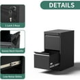 thumbnail image 5 of 2 Drawer File Cabinet with Lock, Steel Vertical Filing Cabinets for Home Office, Small Metal Storage Cabinet for Hanging Legal/Letter Size Files, Assembly Required (Black), 5 of 6