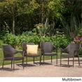 thumbnail image 4 of Noble House Mirage Wicker Stacking Patio Dining Arm Chair in Mocha (Set of 4), 4 of 25
