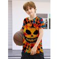 thumbnail image 4 of Aideaone Boys Girls Halloween Tie Dye Shirt Hippies Senior Tees T Shirts for Kids 4-14 Years, 4 of 6